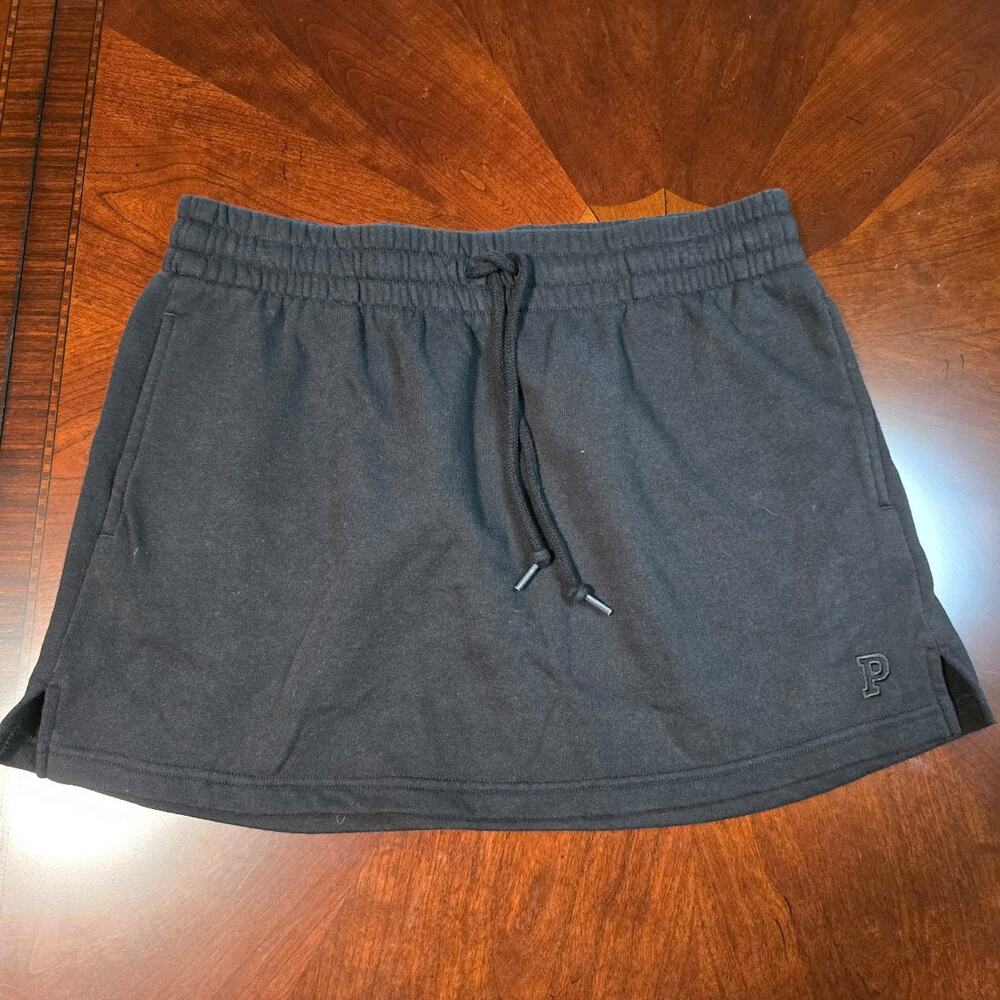 PINK Victoria's Secret Athletic Skort Mini Skirt Black Drawstring sz med